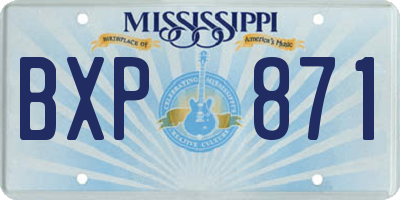 MS license plate BXP871