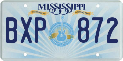 MS license plate BXP872