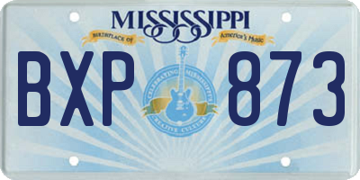 MS license plate BXP873