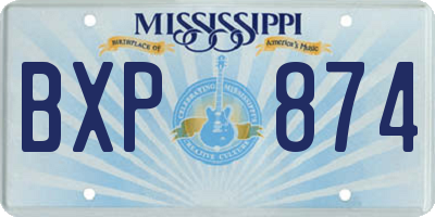MS license plate BXP874