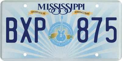 MS license plate BXP875