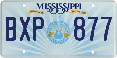 MS license plate BXP877