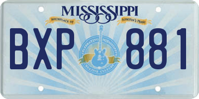 MS license plate BXP881