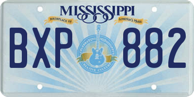 MS license plate BXP882