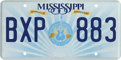 MS license plate BXP883