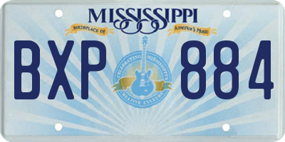 MS license plate BXP884