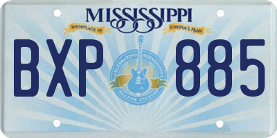 MS license plate BXP885