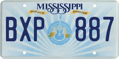 MS license plate BXP887