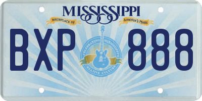 MS license plate BXP888
