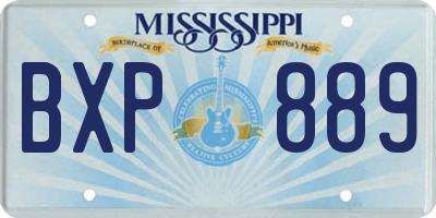 MS license plate BXP889