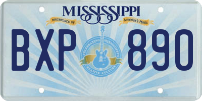 MS license plate BXP890