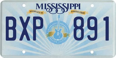 MS license plate BXP891