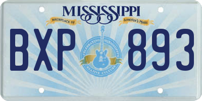 MS license plate BXP893