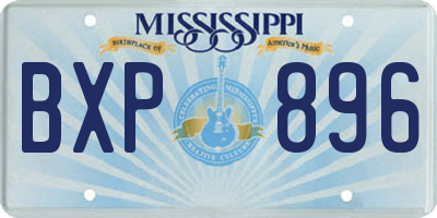 MS license plate BXP896