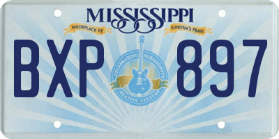 MS license plate BXP897