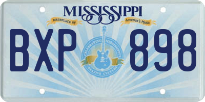 MS license plate BXP898