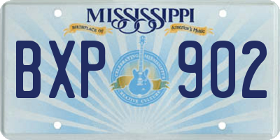 MS license plate BXP902