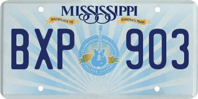 MS license plate BXP903