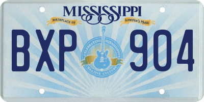 MS license plate BXP904