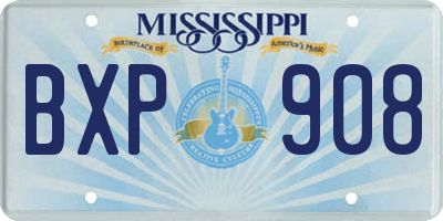 MS license plate BXP908