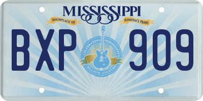 MS license plate BXP909