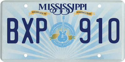 MS license plate BXP910