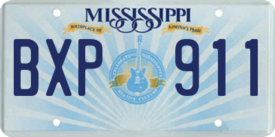MS license plate BXP911