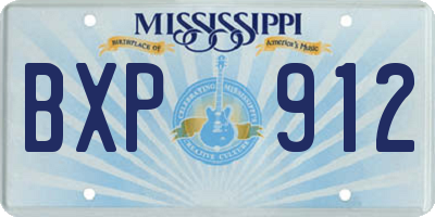 MS license plate BXP912
