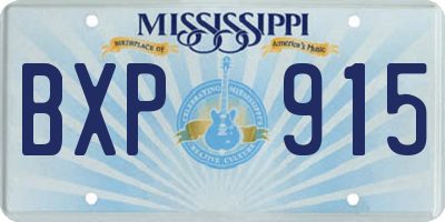 MS license plate BXP915