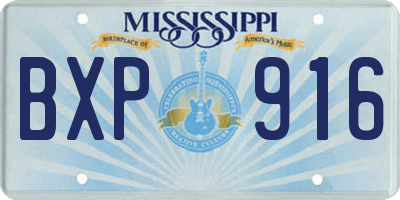 MS license plate BXP916