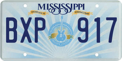 MS license plate BXP917