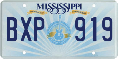 MS license plate BXP919