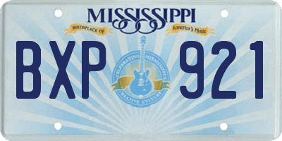 MS license plate BXP921