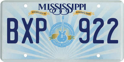 MS license plate BXP922