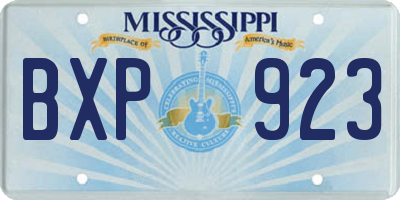 MS license plate BXP923
