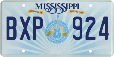 MS license plate BXP924