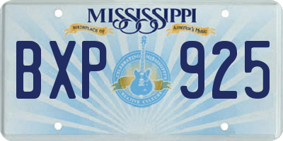 MS license plate BXP925