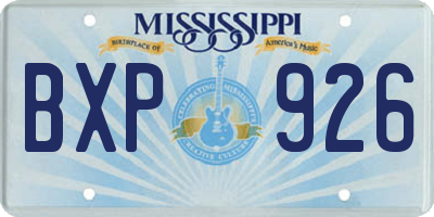 MS license plate BXP926