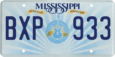 MS license plate BXP933