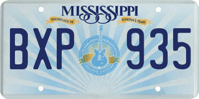 MS license plate BXP935