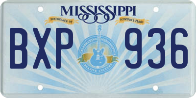 MS license plate BXP936