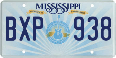 MS license plate BXP938
