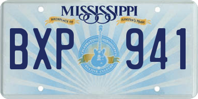 MS license plate BXP941