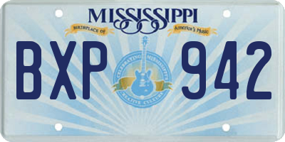 MS license plate BXP942
