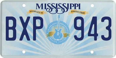 MS license plate BXP943