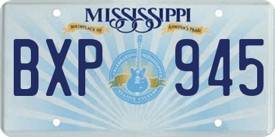 MS license plate BXP945