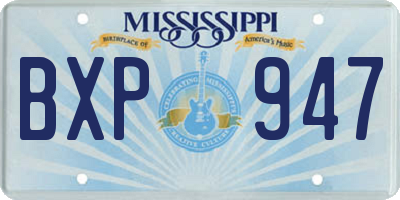 MS license plate BXP947