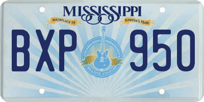 MS license plate BXP950