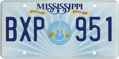 MS license plate BXP951