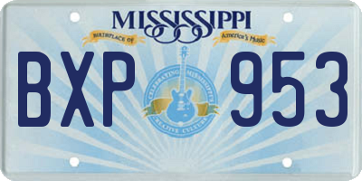 MS license plate BXP953